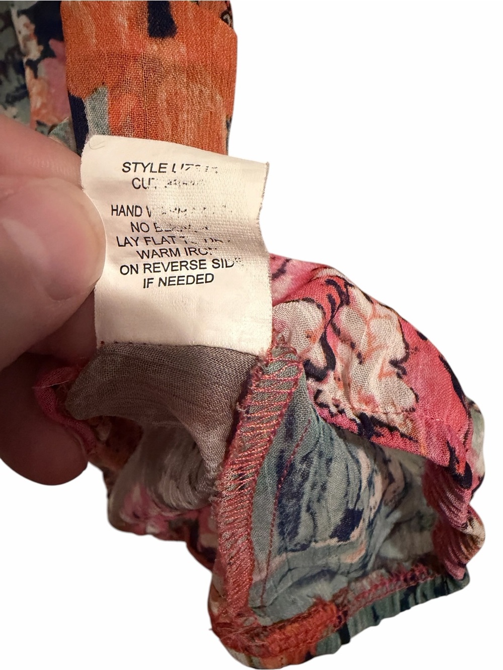 Anthropologie Fig and Flower Boho Peasant Top in Orange, Pink, Green, Blue Latge - Picture 8 of 9